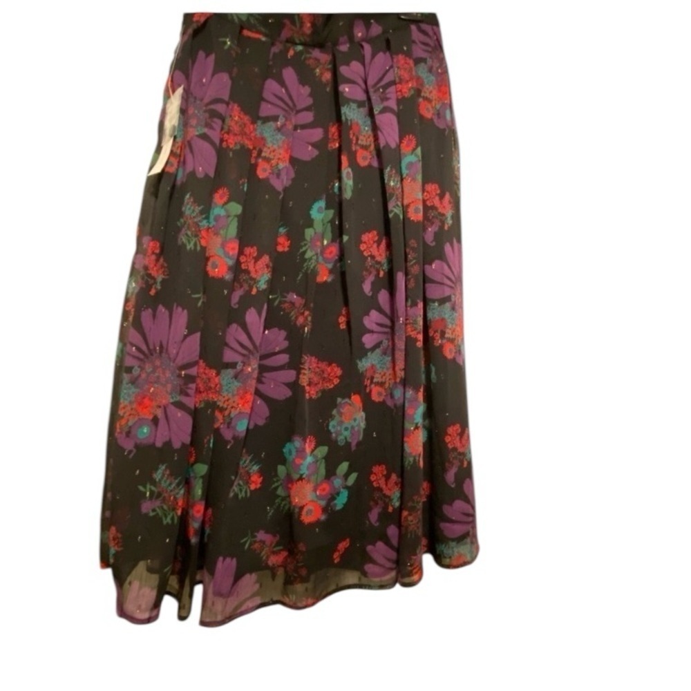 ModCloth Women’s Midi Floral Lined Vintage Style Pockets Floral Skirt Poly New 6